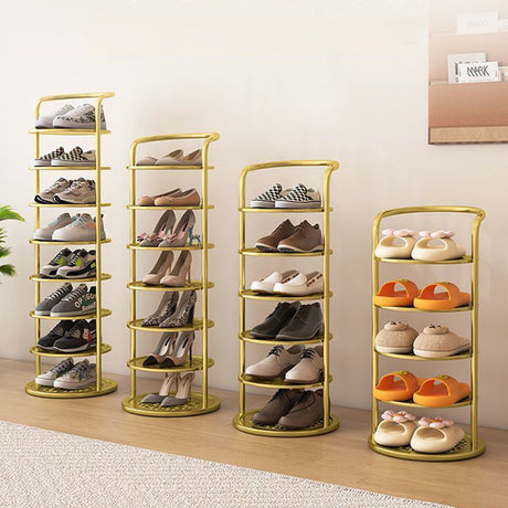 Torre round tiered iron shoe rack