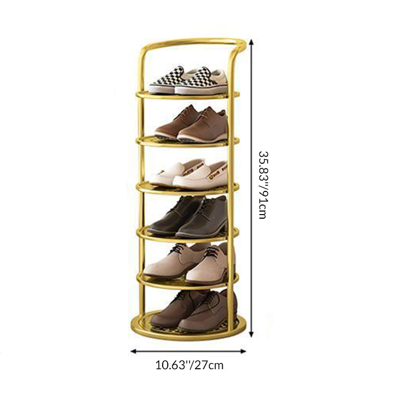 Torre round tiered iron shoe rack