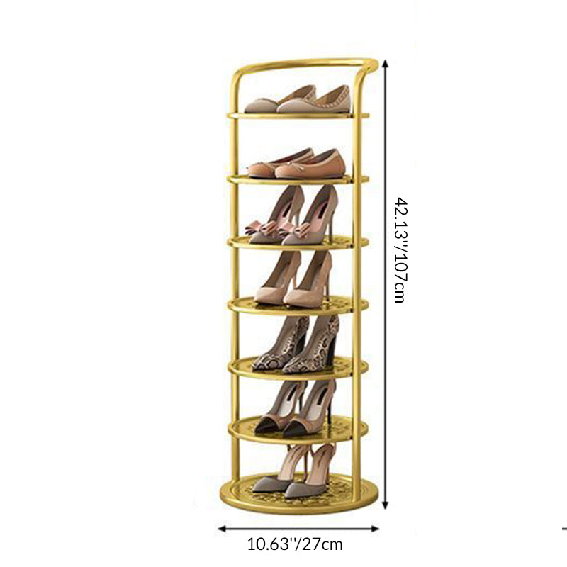 Torre round tiered iron shoe rack