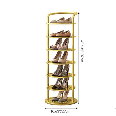 Torre round tiered iron shoe rack