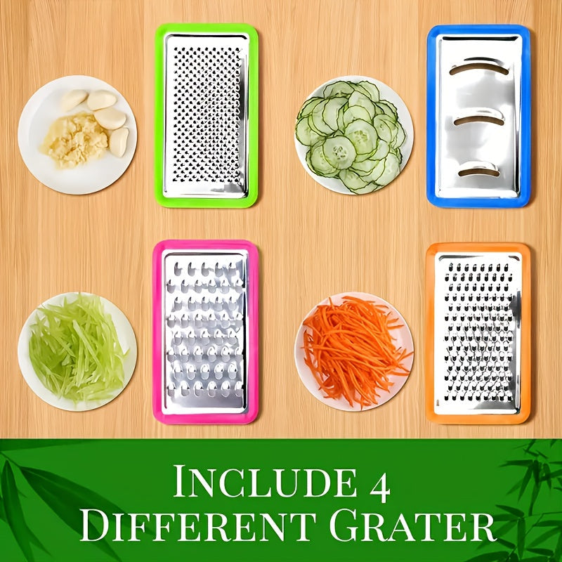 Bamboo Cutting Board Set | Wood Cutting Boards with 4 Interchangeable Blades | Eco-Friendly Kitchen Prep Station for Effortless Meal Preparation