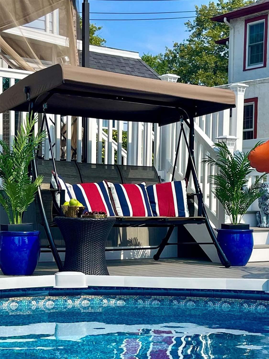Barcelona Series | Outdoor Swing Chair with Adjustable Canopy | Comfortable Seating for Ultimate Relaxation