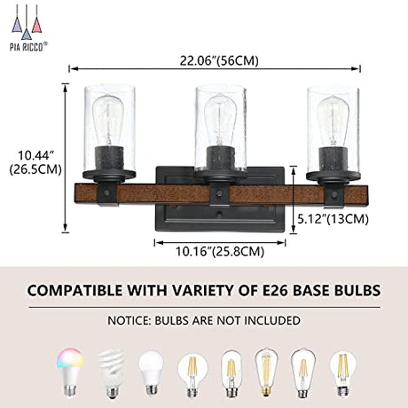 Berto 22 Inch Farmhouse Bathroom Vanity Light Fixtures