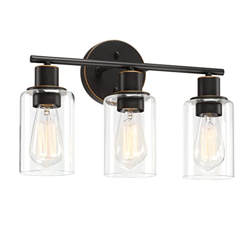 Bosco 3-Light 17 Inch Wide Bathroom Vanity Light Bronze Finish