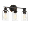 Bosco 3-Light 17 Inch Wide Bathroom Vanity Light Bronze Finish