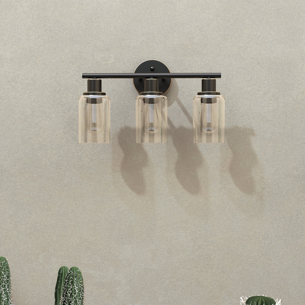 Bosco 3-Light 17 Inch Wide Bathroom Vanity Light Bronze Finish