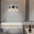 Bosco 3-Light 17 Inch Wide Bathroom Vanity Light Bronze Finish