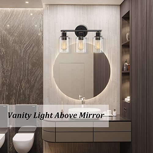 Bosco 3-Light 17 Inch Wide Bathroom Vanity Light Bronze Finish