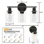 Bosco 3-Light 17 Inch Wide Bathroom Vanity Light Bronze Finish