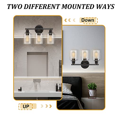 Bosco 3-Light 17 Inch Wide Bathroom Vanity Light Bronze Finish