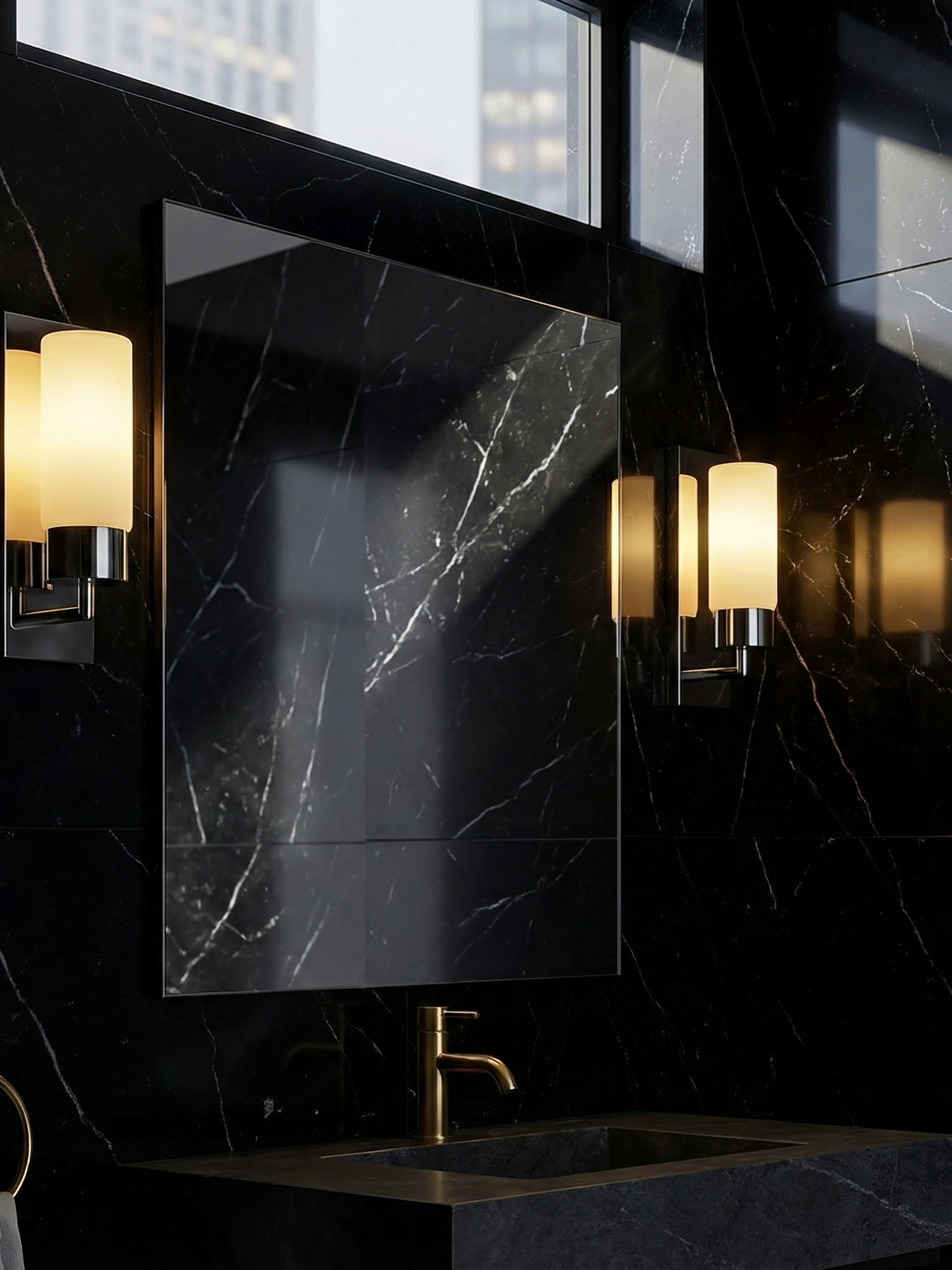 Wandleuchte Brynn – Chrom mit rundem Glasschirm