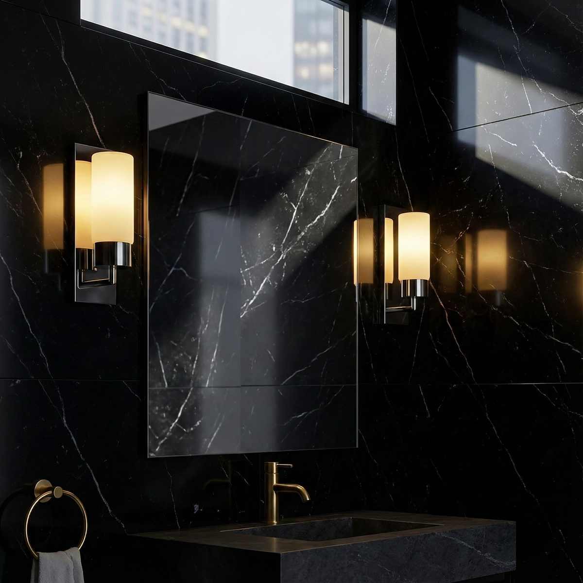Wandleuchte Brynn – Chrom mit rundem Glasschirm