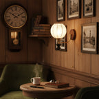 Celine Vintage Wall Lamp Walnut & White Wall Sconce