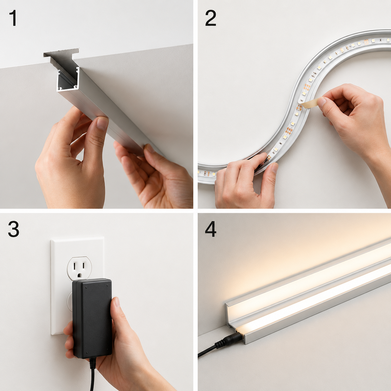 DIY Plug-In Waterproof Recessed Flexible LED Linear Light