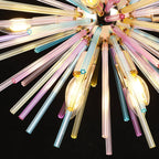 Colorful 12-Light Sputnik Chandelier with Dimmable Feature | Modern Design for Kids' Rooms