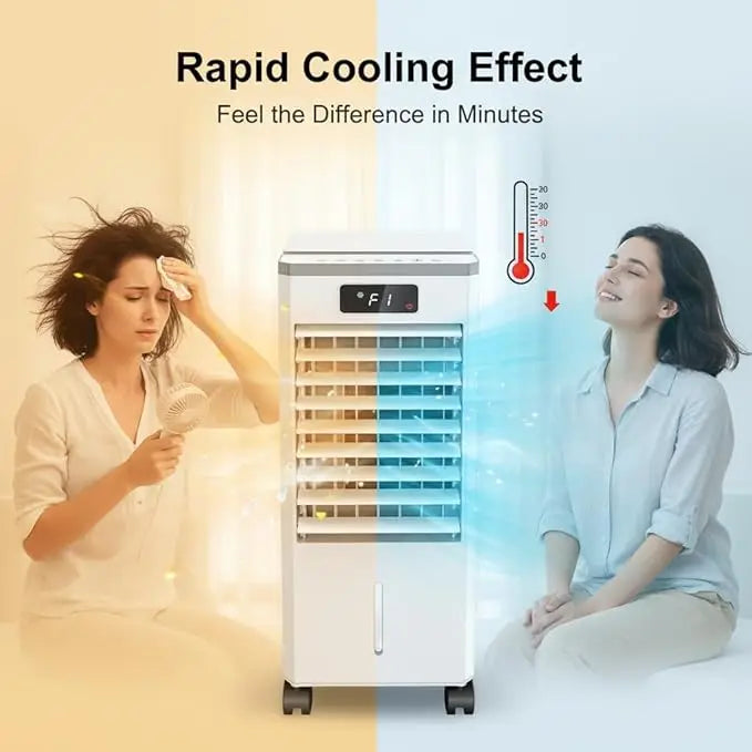 Compact Portable Air Conditioner with Remote Control & Waterless Alert | Ideal for Efficient Home and Office Cooling
