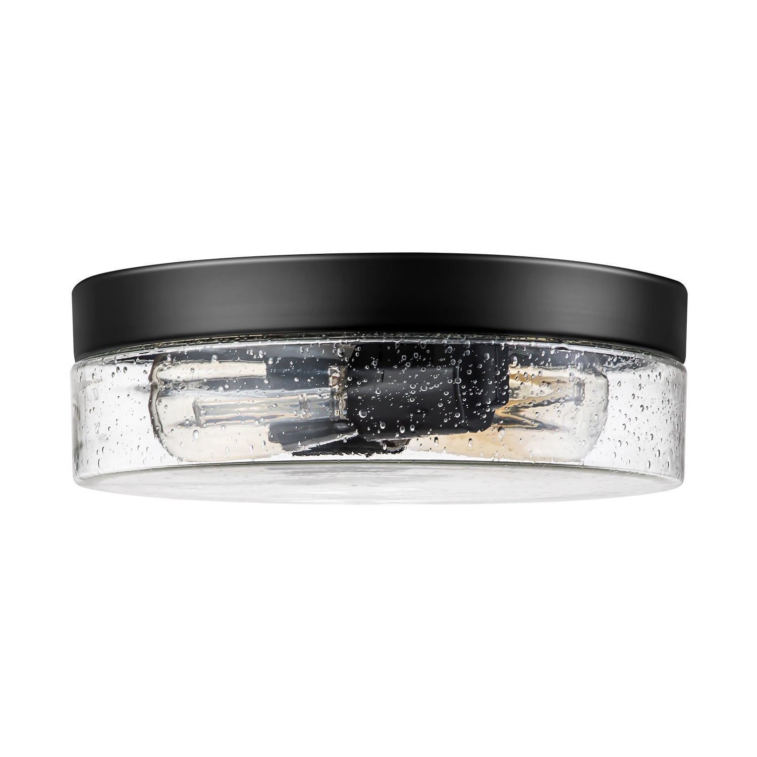Contemporary Flush Mount Ceiling Light with Seeded Glass Shades | Stylish Design for Low Ceilings