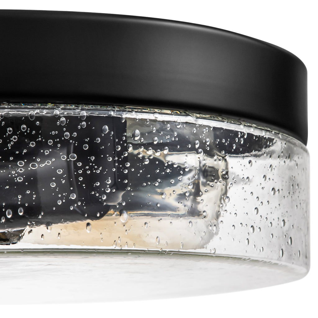 Contemporary Flush Mount Ceiling Light with Seeded Glass Shades | Stylish Design for Low Ceilings