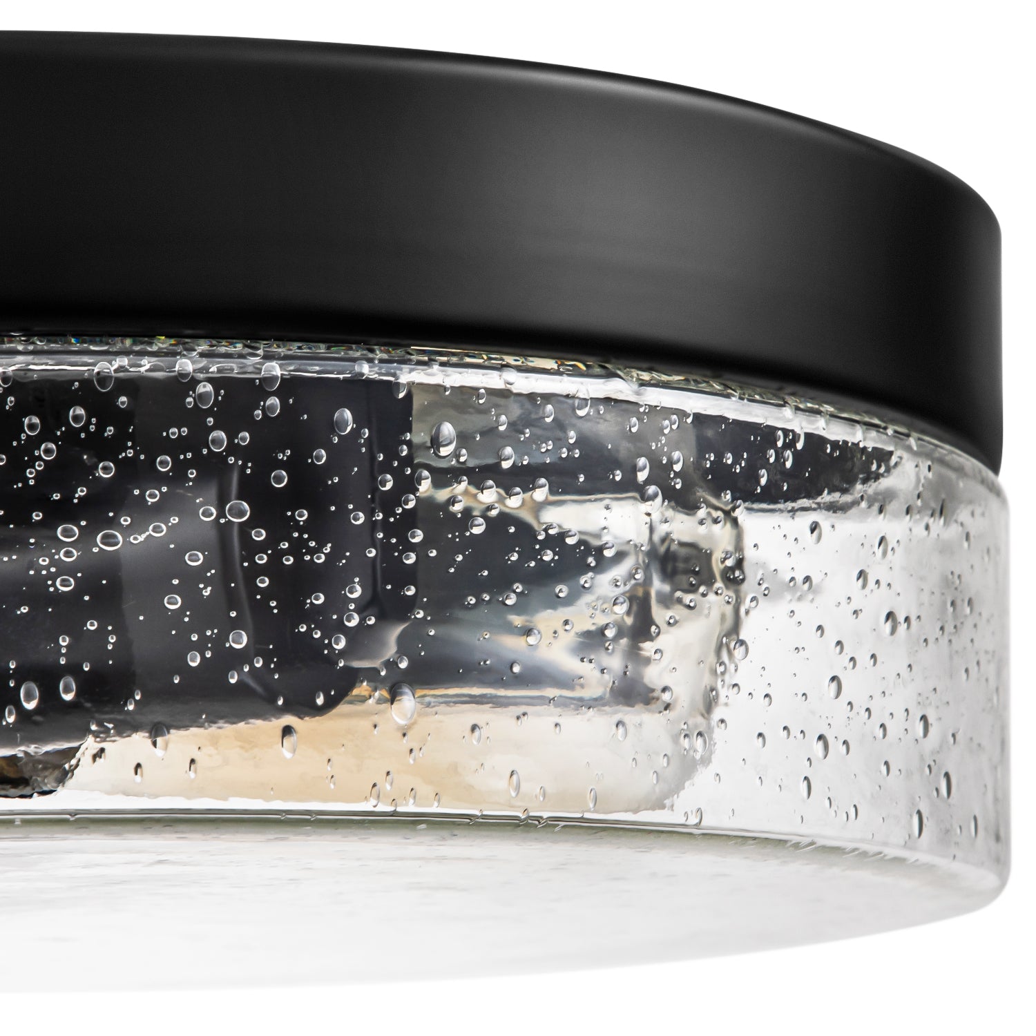 Contemporary Flush Mount Ceiling Light with Seeded Glass Shades | Stylish Design for Low Ceilings