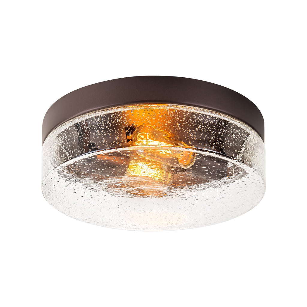 Contemporary Flush Mount Ceiling Light with Seeded Glass Shades | Stylish Design for Low Ceilings
