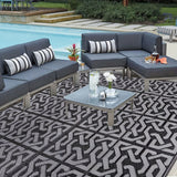 Outdoor-Teppich, wendbar, schwarz-grau, wetterfest