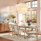 Contemporary Rattan Chandelier Light with 6 Adjustable Lights | Ideal for Dining Room Ambiance