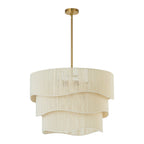 Contemporary Rattan Chandelier Light with 6 Adjustable Lights | Ideal for Dining Room Ambiance