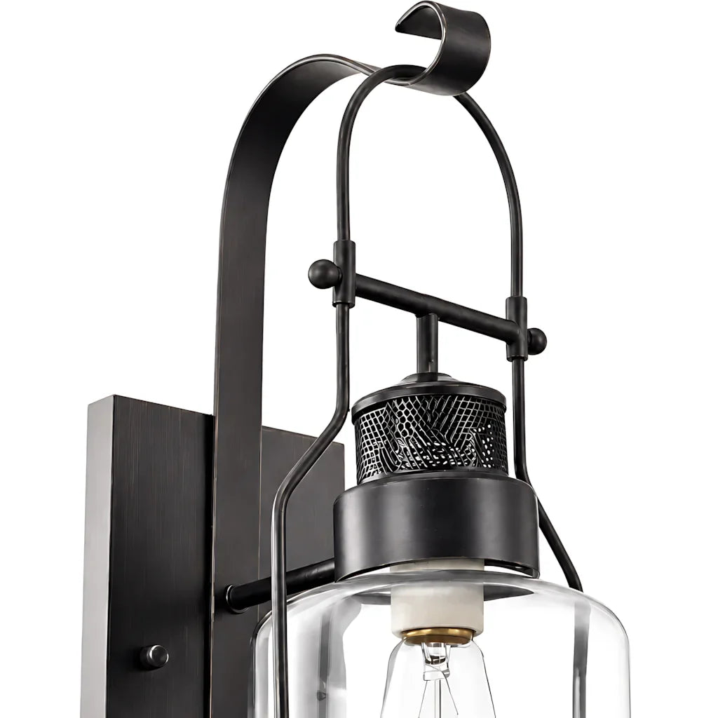 Carson outdoor wall sconce, detail close-up 2