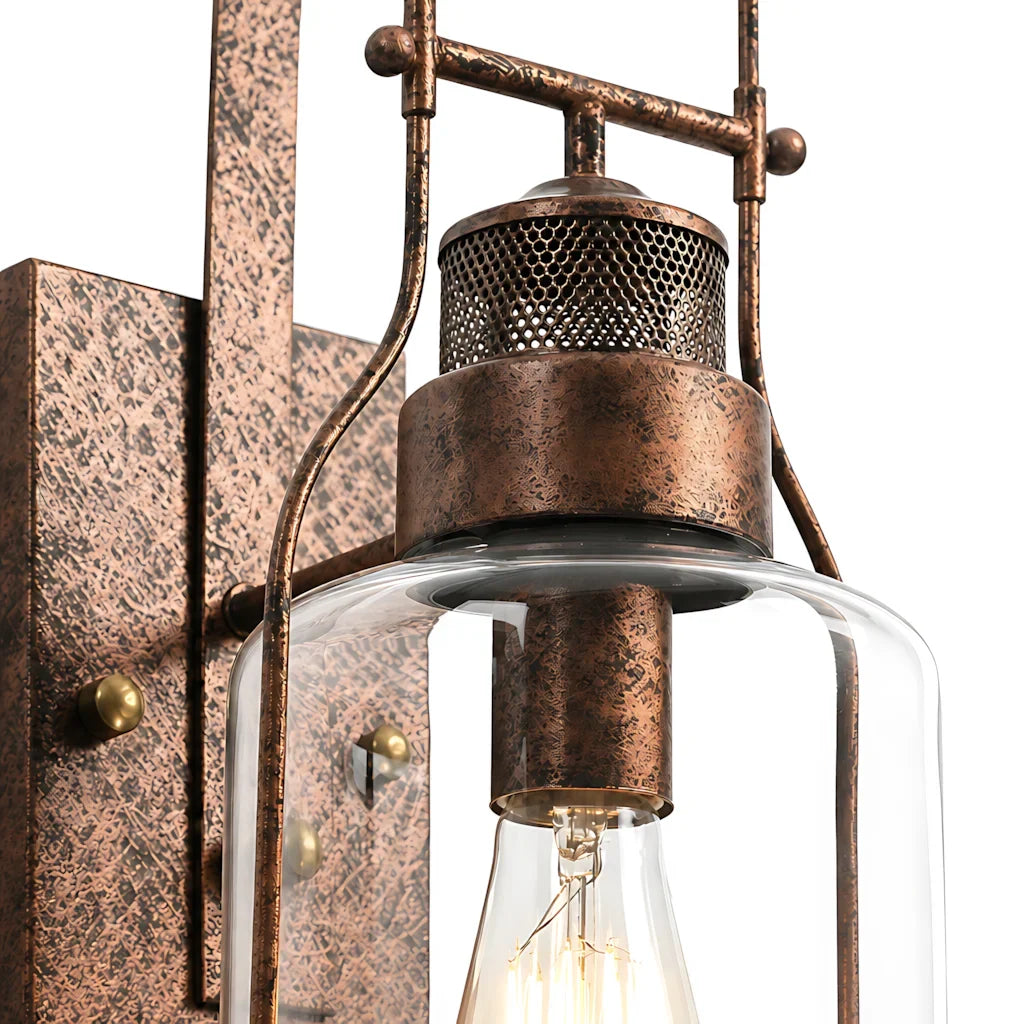 Carson outdoor wall sconce, detail close-up 1