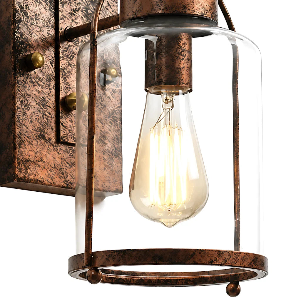 Carson outdoor wall sconce, detail close-up 3