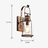 Carson wall sconce dimensions diagram 1, 17.7 or 18.1 in H x 5.9 in W x 8.2 in D