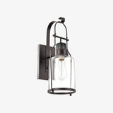 Carson industrial glass jar wall sconce, second finish option