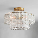 Ghiaccio tiered art-glass semi-flush ceiling light — supplier photo