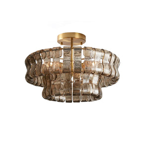 Ghiaccio tiered art-glass semi-flush ceiling light — supplier photo