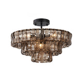 Ghiaccio tiered art-glass semi-flush ceiling light — supplier photo