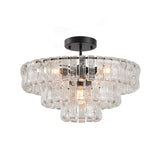 Ghiaccio tiered art-glass semi-flush ceiling light — supplier photo