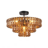 Ghiaccio tiered art-glass semi-flush ceiling light — supplier photo