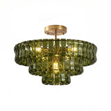 Ghiaccio tiered art-glass semi-flush ceiling light — supplier photo