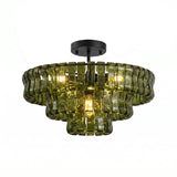 Ghiaccio tiered art-glass semi-flush ceiling light — supplier photo