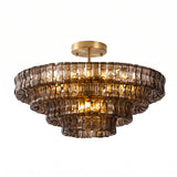 Ghiaccio tiered art-glass semi-flush ceiling light — supplier photo