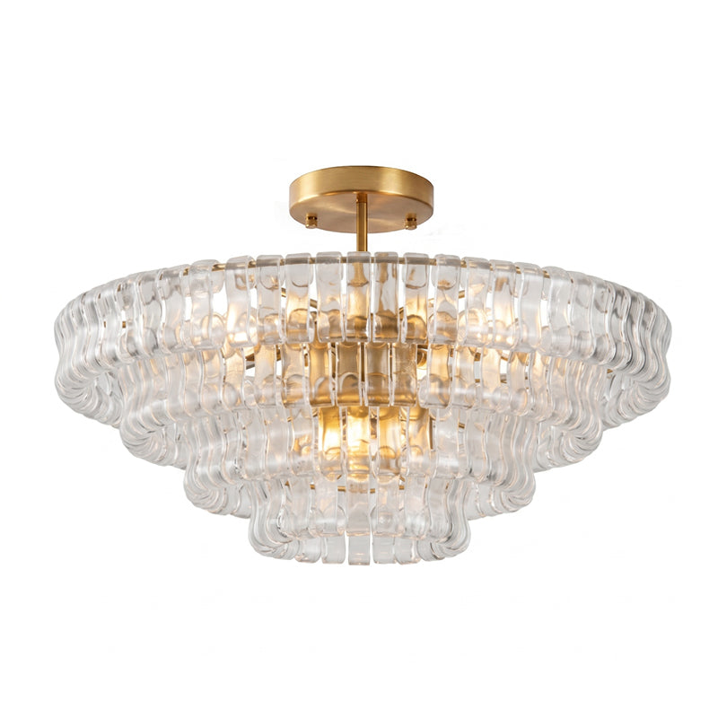 Ghiaccio tiered art-glass semi-flush ceiling light — supplier photo
