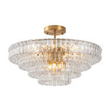 Ghiaccio tiered art-glass semi-flush ceiling light — supplier photo