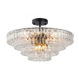 Ghiaccio tiered art-glass semi-flush ceiling light — supplier photo