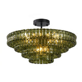 Ghiaccio tiered art-glass semi-flush ceiling light — supplier photo