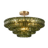 Ghiaccio tiered art-glass semi-flush ceiling light — supplier photo