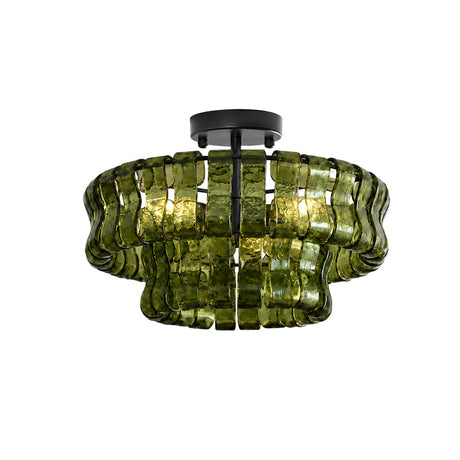 Ghiaccio tiered art-glass semi-flush ceiling light — supplier photo