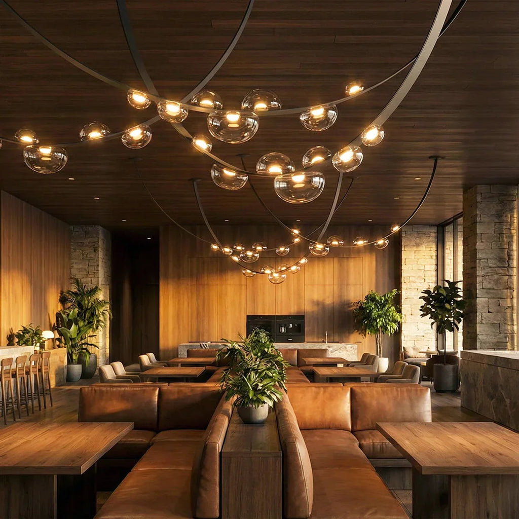 Dew Drops | Glass Pendant Lighting with Flexible Installation | Artistic Design for Modern Spaces