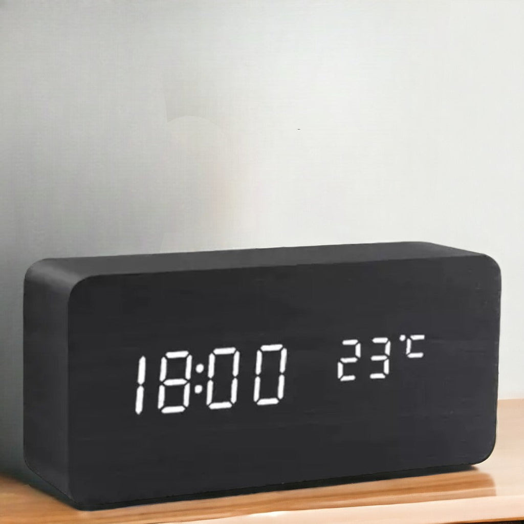 Digital Alarm Clock with Voice Control & Temperature Display | Modern Design for Stylish Wake-Up
