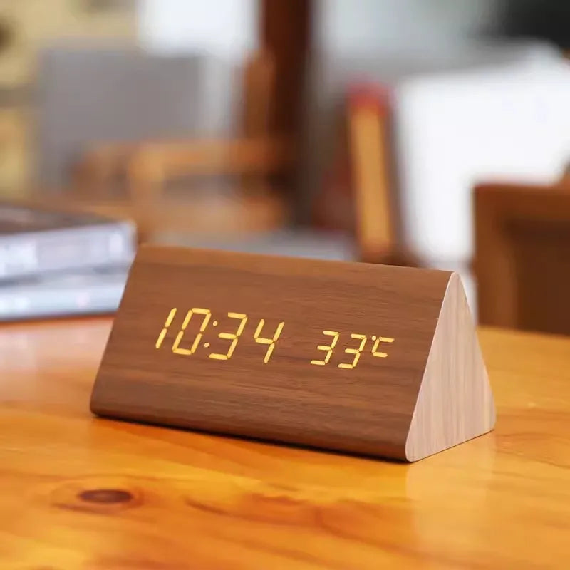 Digital Alarm Clock with Voice Control & Temperature Display | Modern Design for Stylish Wake-Up