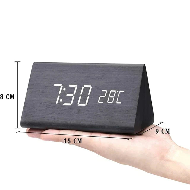 Digital Alarm Clock with Voice Control & Temperature Display | Modern Design for Stylish Wake-Up